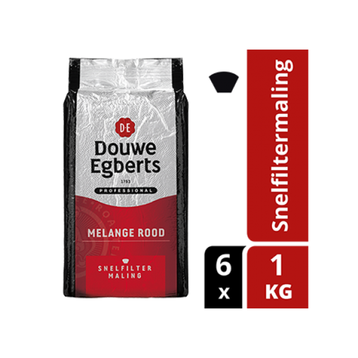 D E ROOD PROF SNELFILTER - 6X 1000 GR